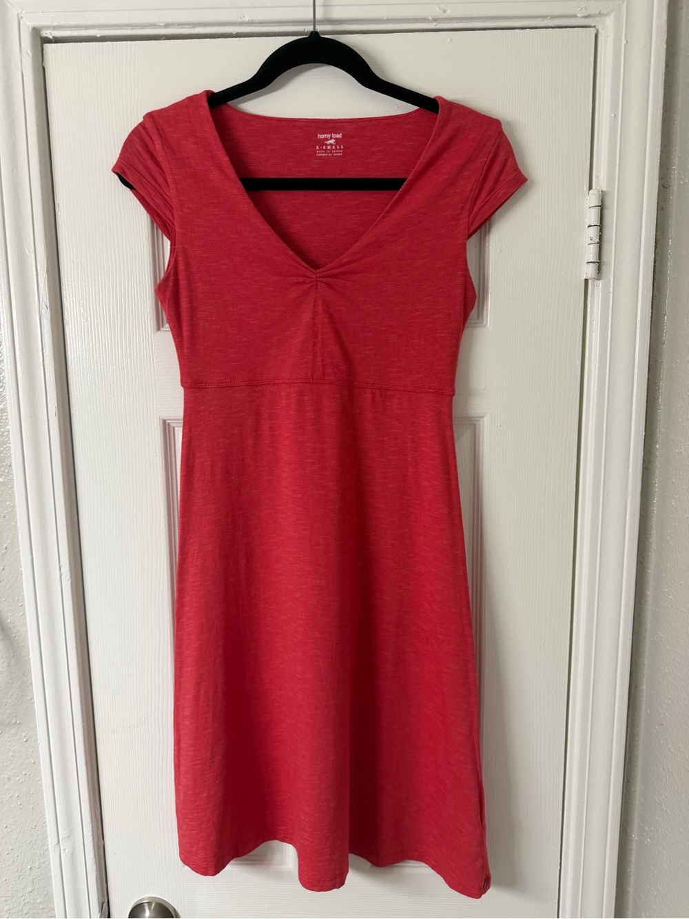 Horny Toad Organic Cotton V-Neck Cap Sleeve Dress Size XS Natural Fibers Crunchy